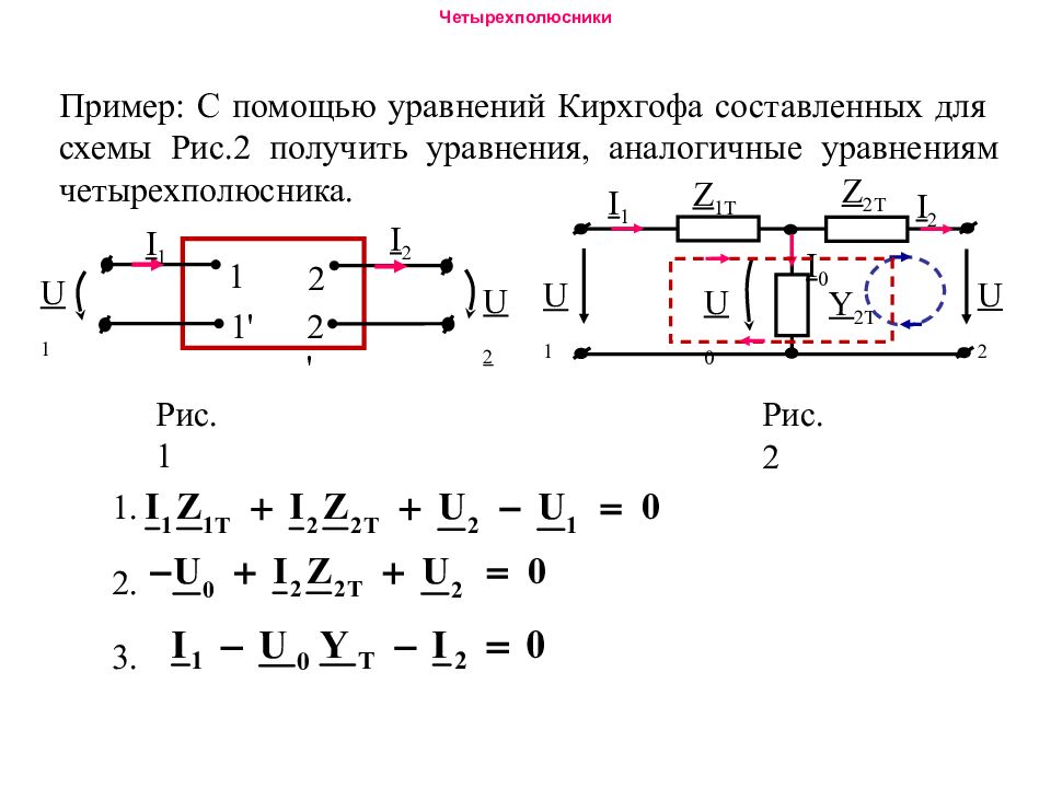 П образная схема замещения четырехполюсника