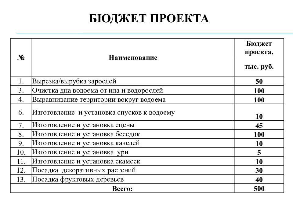 Бюджет проекта презентация