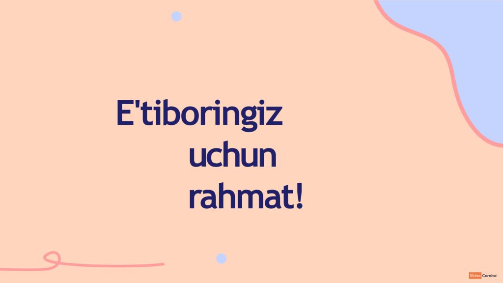 E'tiboringiz uchun rahmat!
