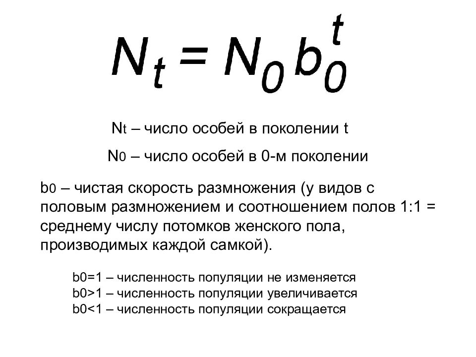 Число особей. Чистая скорость размножения. Число особей в поколении. Скорость увеличения числа особей.