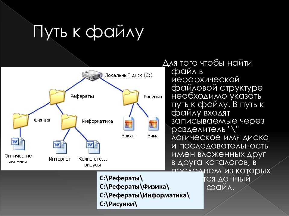 Полное имя файла презентация