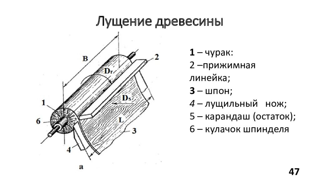 Лущение древесины на шпон