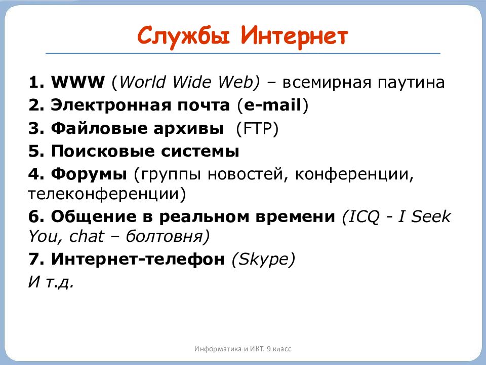 Адреса в интернете информатика 10 класс презентация