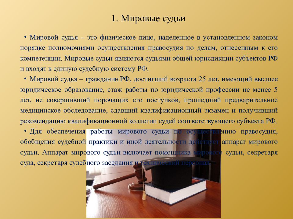 Особенности производства у мирового судьи презентация