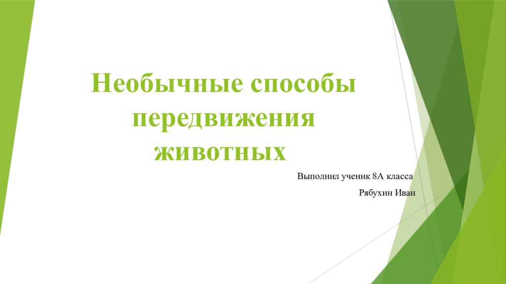 Необычные способы передвижения животных