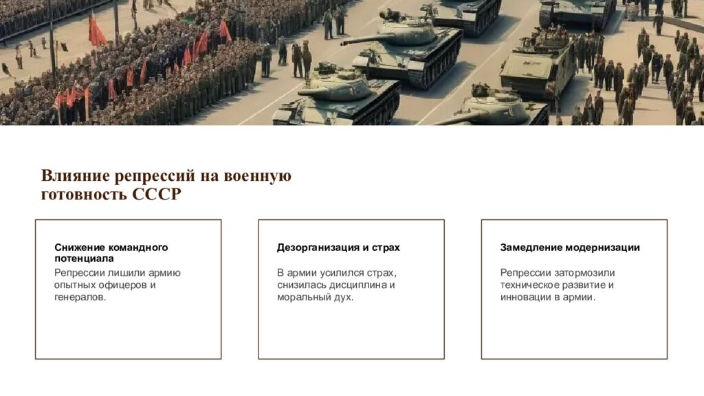 Влияние репрессий на военную готовность СССР