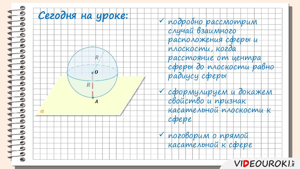 Шар и сфера их сечения касательная плоскость к сфере презентация