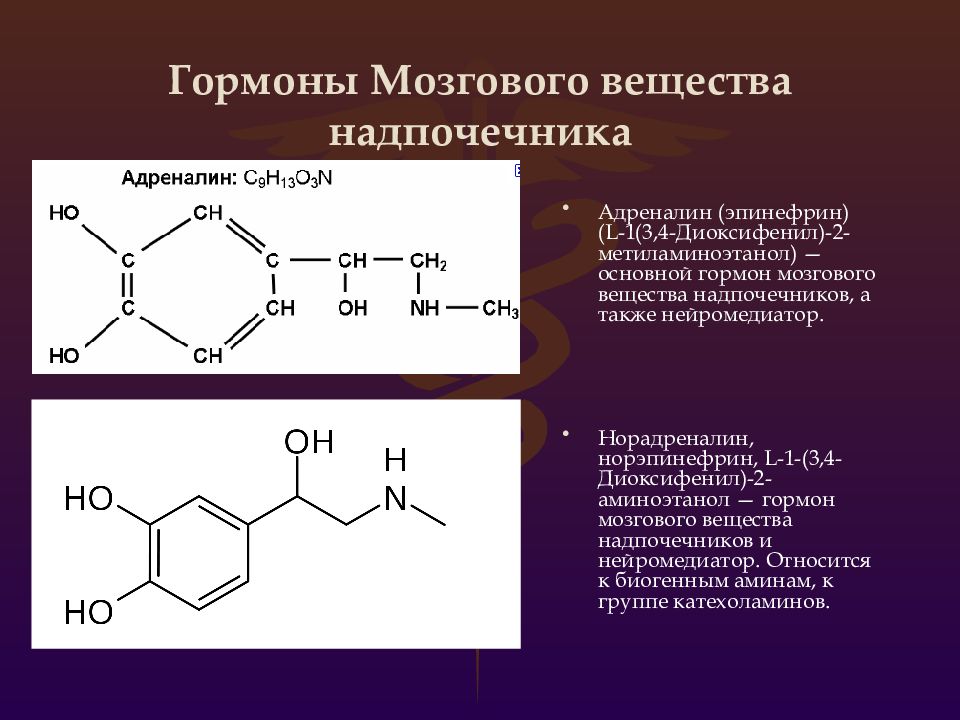 Гормоны мозгового слоя надпочечников презентация