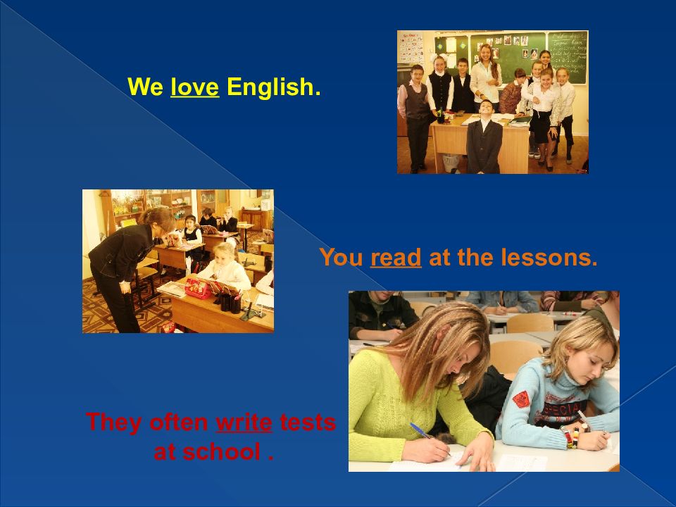 We Love English. Presentations on Lessons.