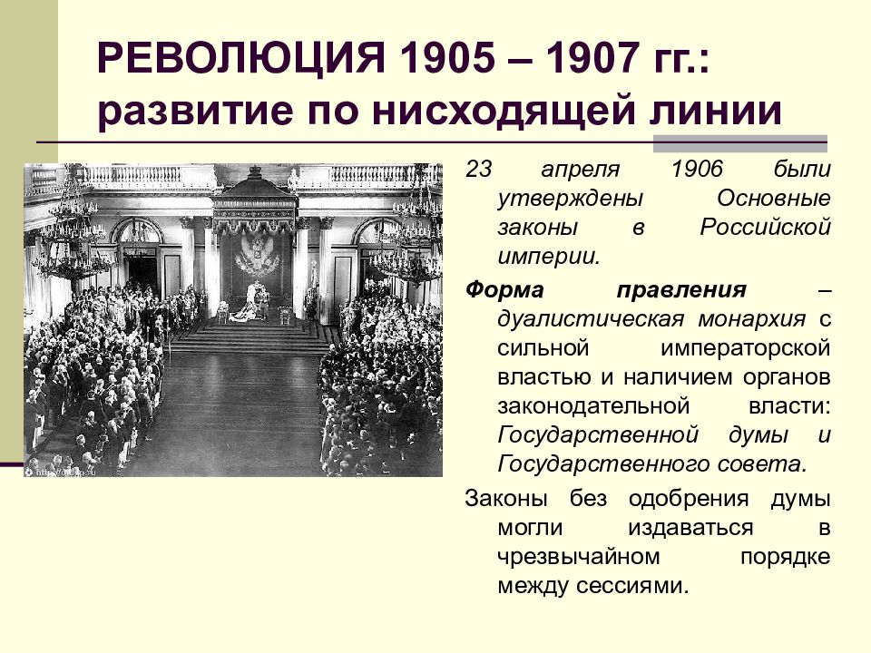 Основные законы российской империи 1906 г презентация