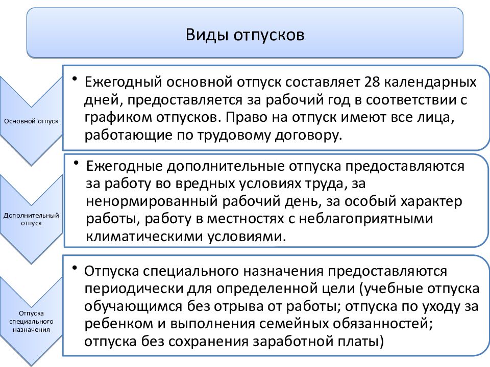 Виды отпусков схема