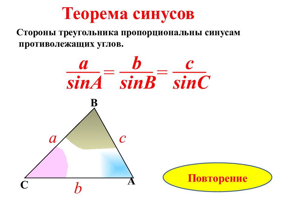 Теоремы о сторонах и углах треугольника