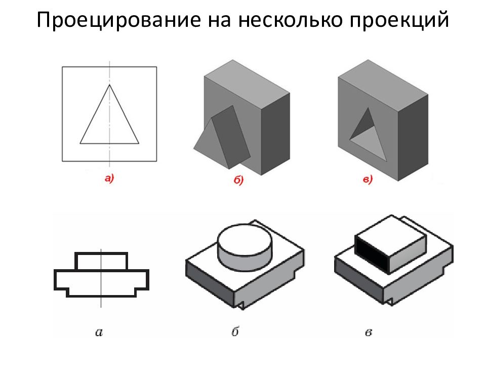 На каком рисунке изображена профильная проекция модели вычерченной в двух данных проекциях