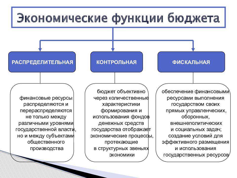 Бюджетная функция организации. Функции бюджета РФ.