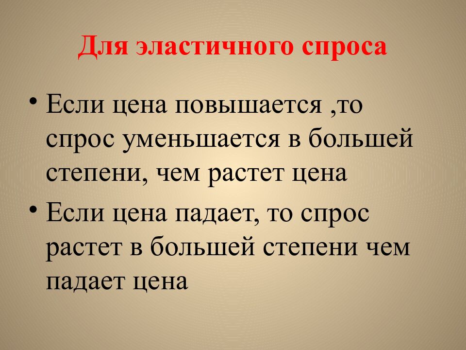 Для эластичного спроса