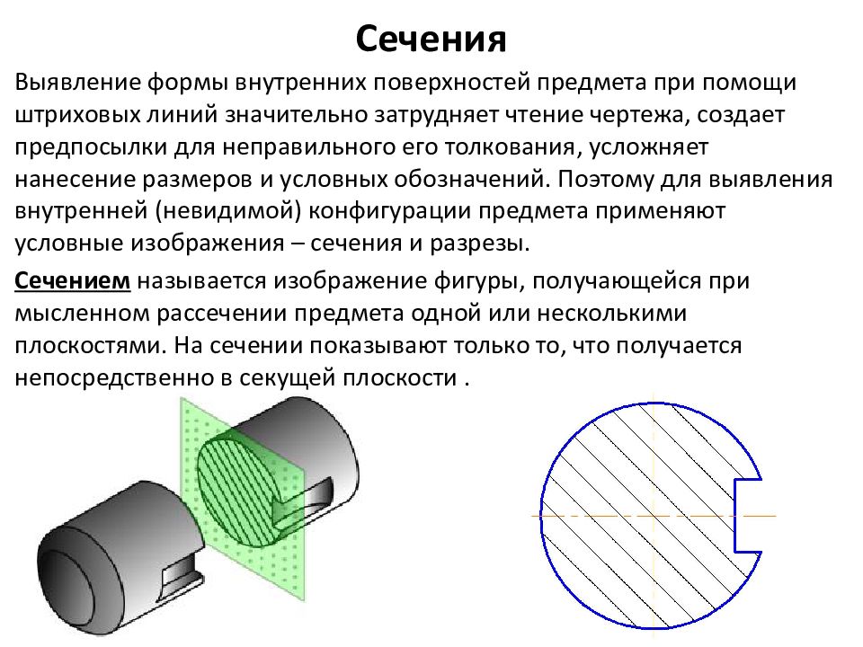 Какова сечения. Сечение ГОСТ 2.305-2008. Сечения ГОСТ 2.305-68. Разрез по ГОСТУ 2.305-2008. ГОСТ 2.305 сечение.