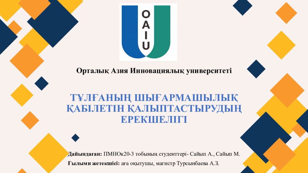 Орталық Азия Инновациялық университеті