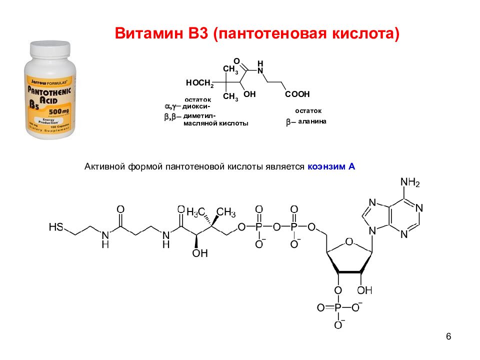 Группа б активная форма. Активная форма витамина в3. Витамин в3 пантотеновая кислота. Витамин в3 пантотеновая кислота формула. Метаболически активная форма пантотеновой кислоты.