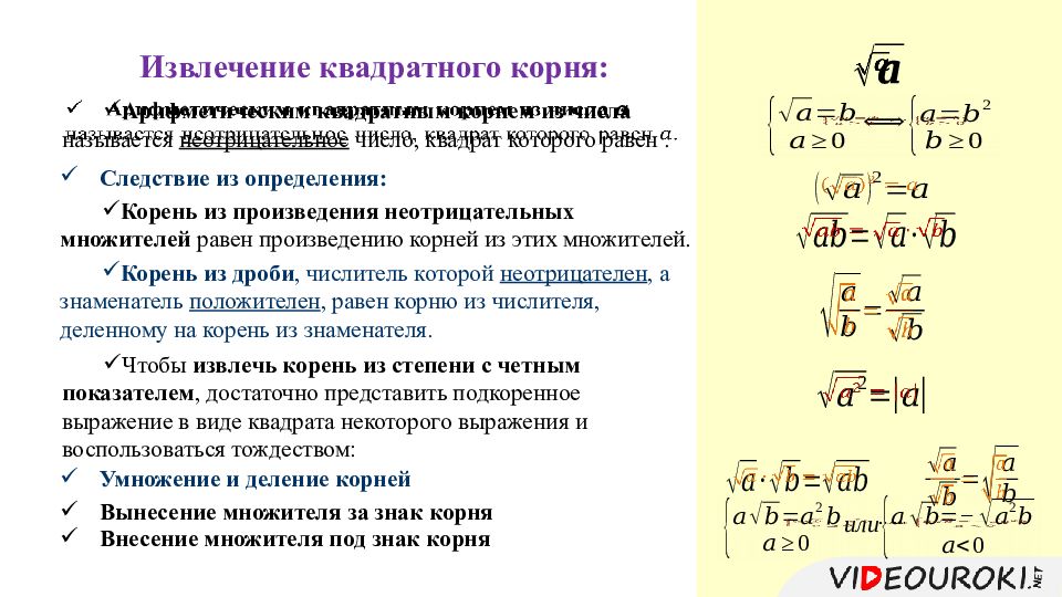 Выражения содержащие квадратные корни. Преобразование выражений содержащих квадратные корни. Преобразование иррациональных выражений.