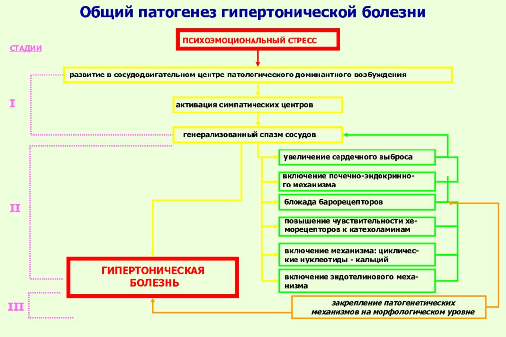 Схему гипертоническая болезнь