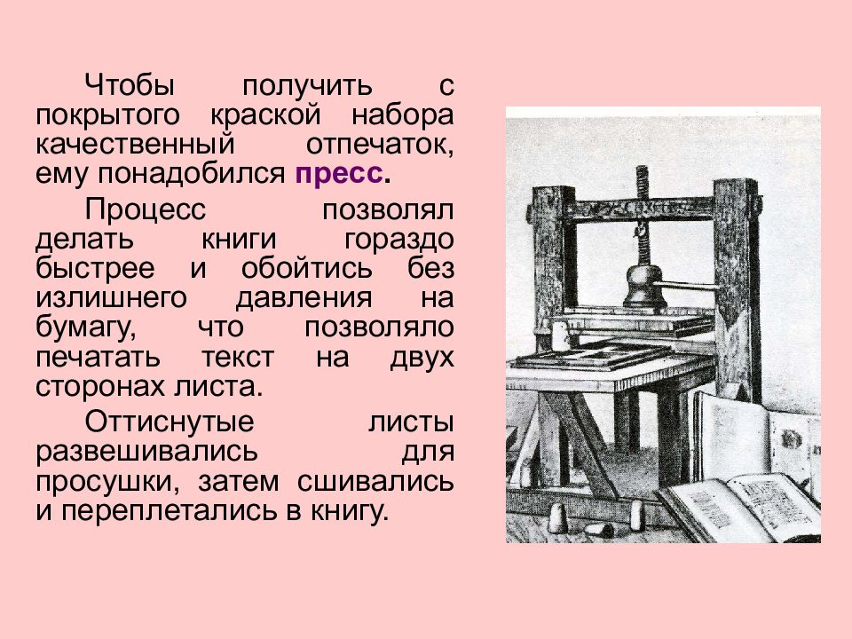 Книгопечатание картинки для презентации