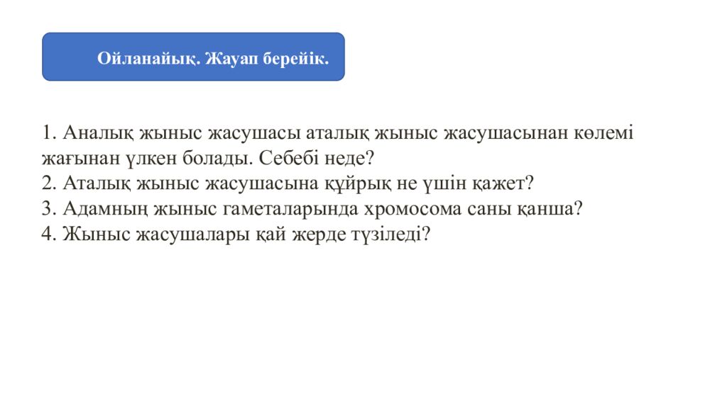 Гаметогенез. Адам гаметогенезінің сатылары. Сперматогенез бен оогенезді