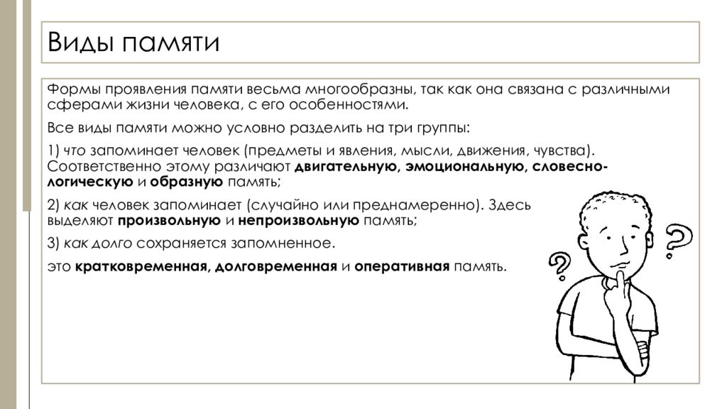 Нарушение памяти презентация по психологии