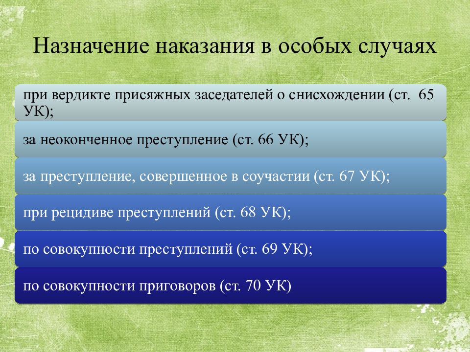 Общие начала назначения наказания презентация