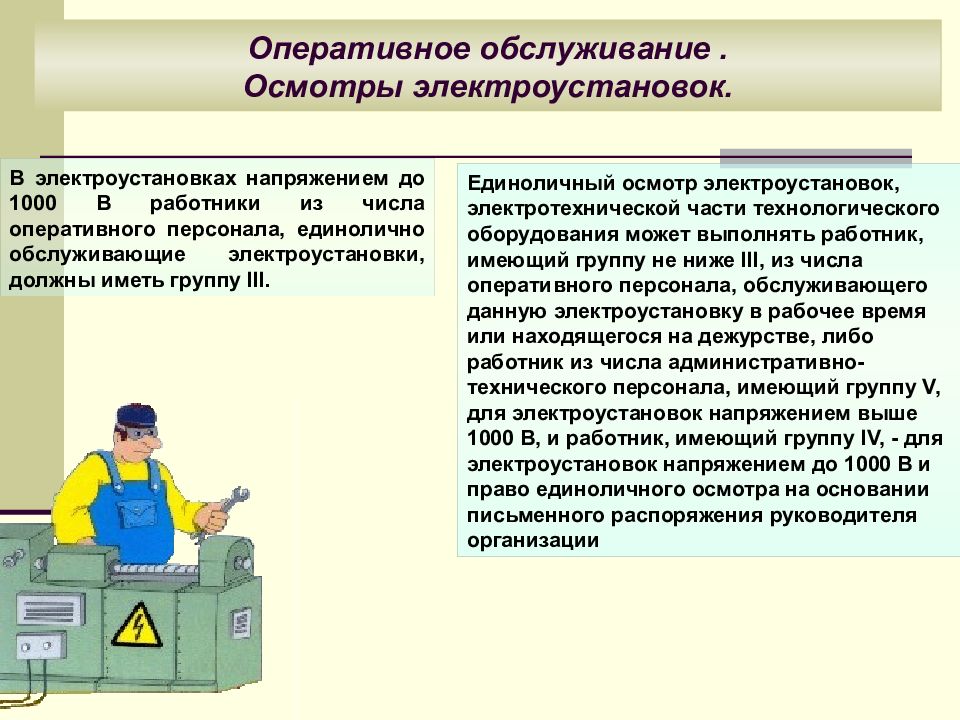 Осмотр электроустановок переключения в схемах электрических установок