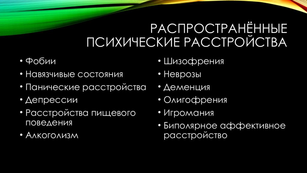 Проект психические расстройства