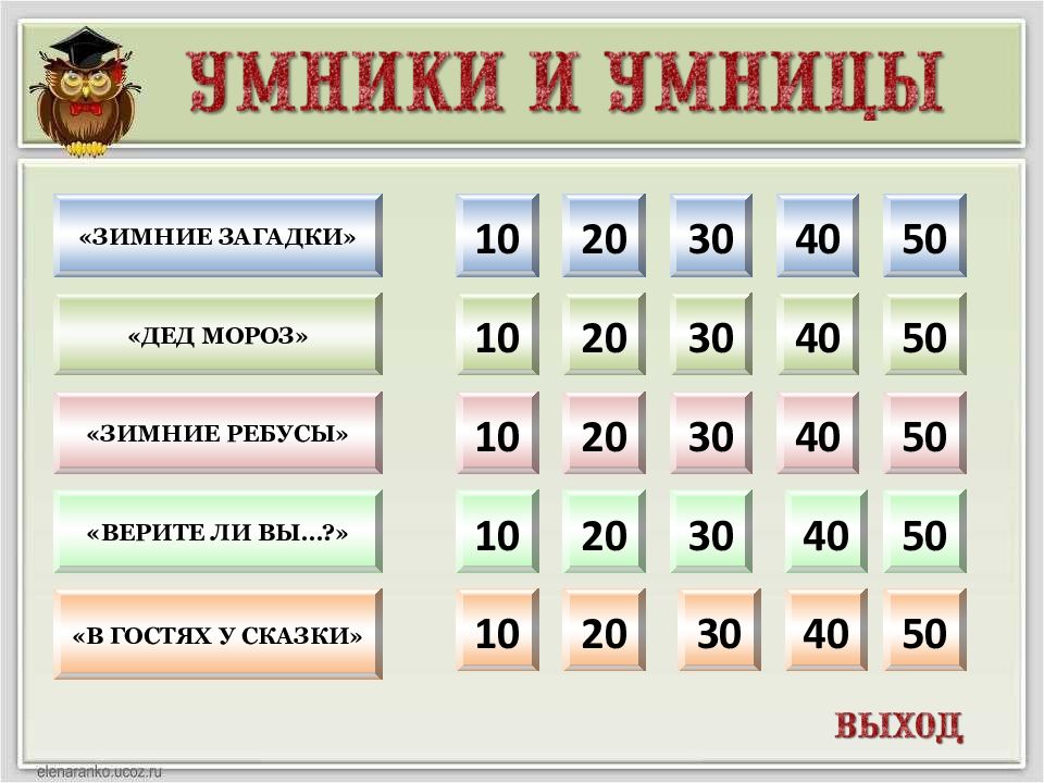 Презентация викторина для 3 класса умники и умницы