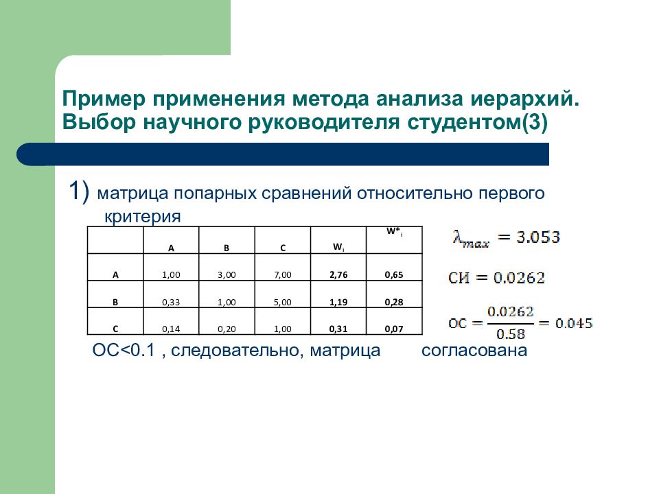 Метод анализа иерархий презентация