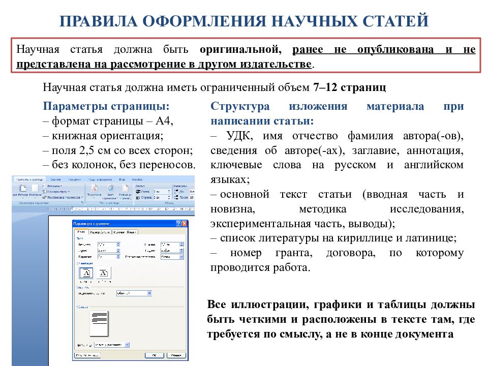 Написание научной статьи оформление образец