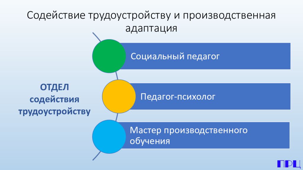Содействие трудоустройству и производственная адаптация