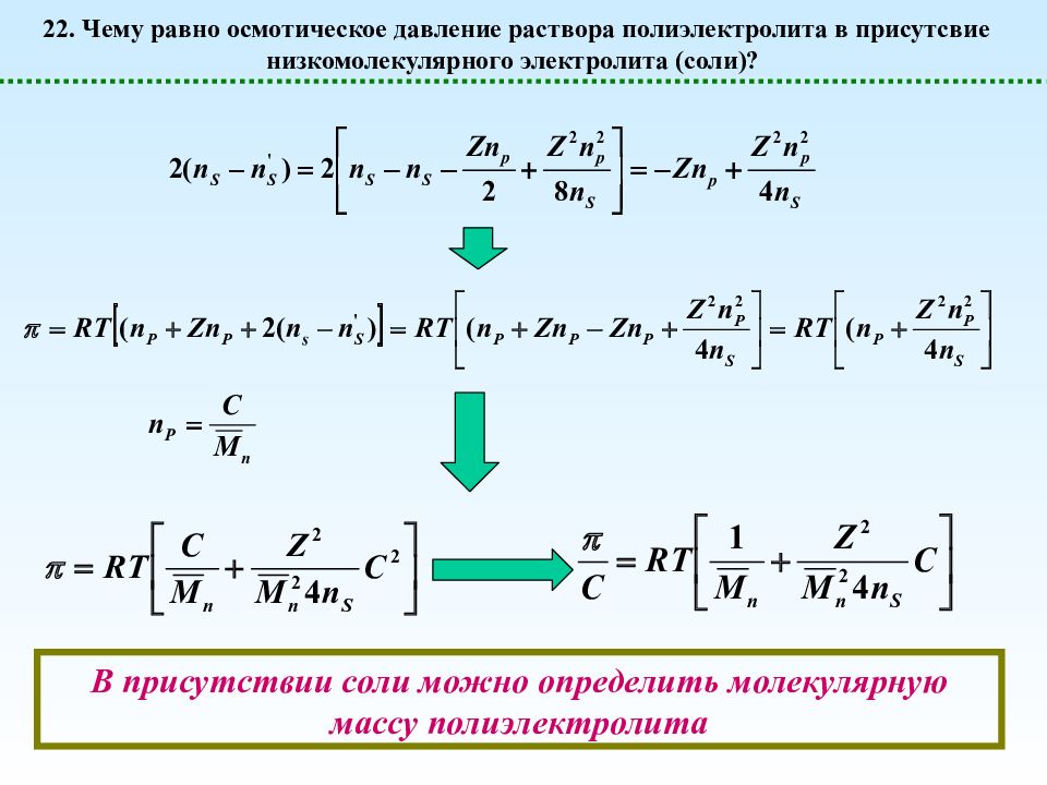 Осмотическое давление раствора равно