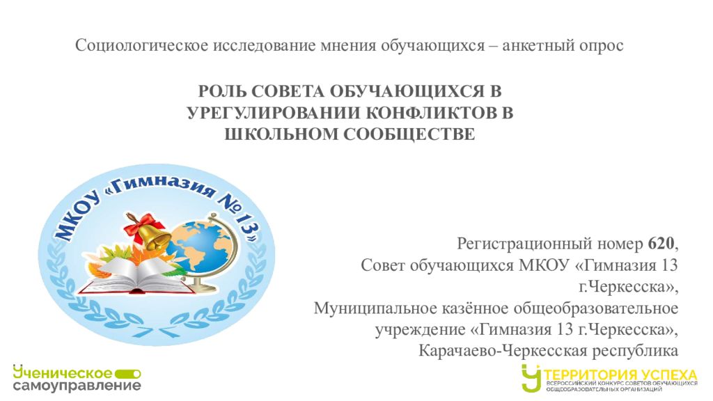 Социологическое исследование мнения обучающихся – анкетный опрос РОЛЬ СОВЕТА