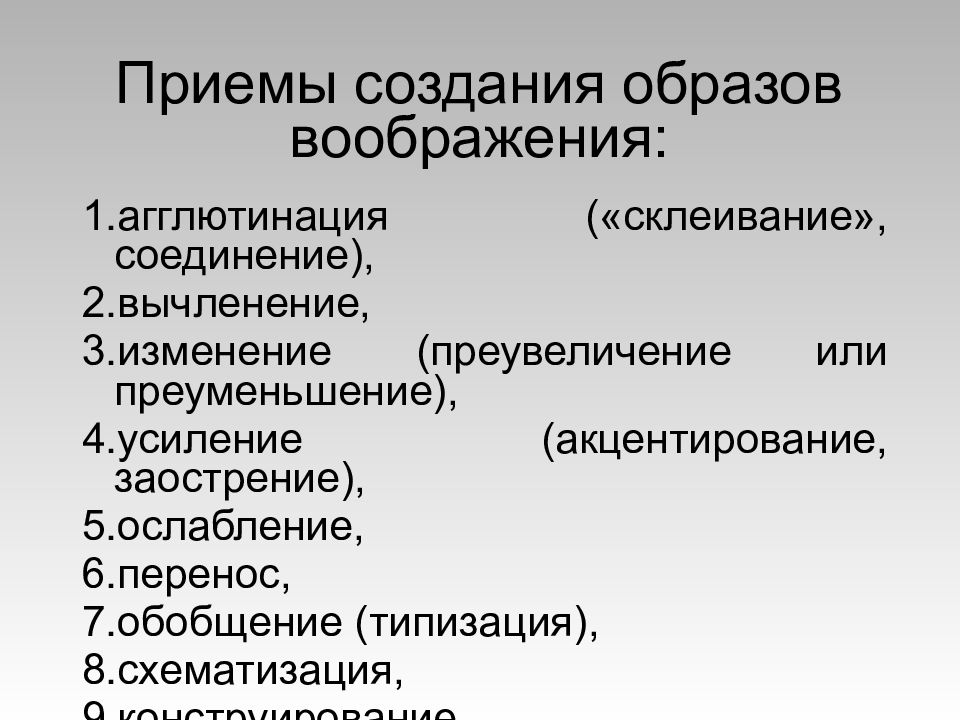 Заполните схемы восприятие объективное память представление память воображение