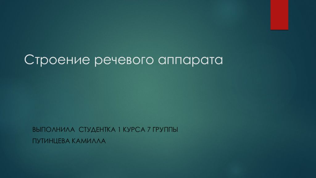 Строение речевого аппарата