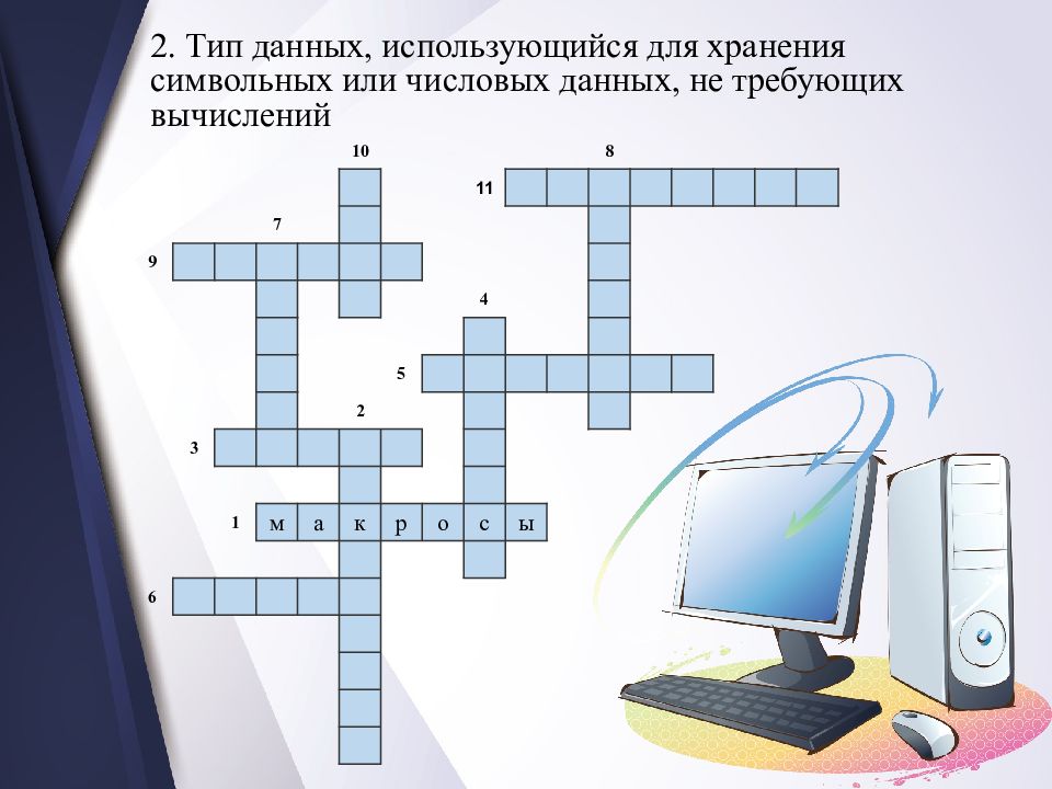 Кроссворд по информатике в картинках с ответами