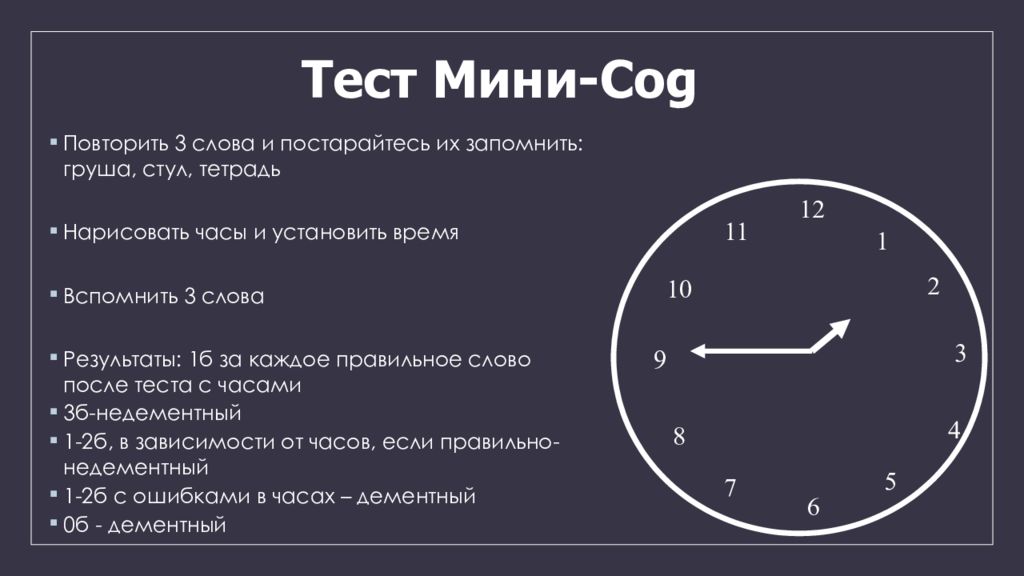 Тест на деменцию картинки