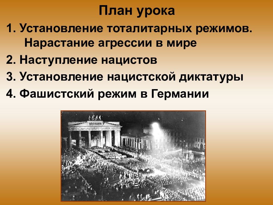 Нарастание агрессии в мире установление нацистской диктатуры в германии презентация