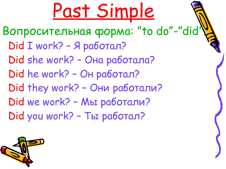 Past simple правила и примеры презентация