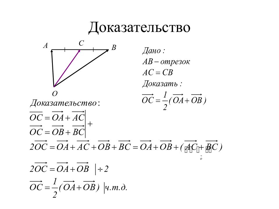 Доказательство векторов