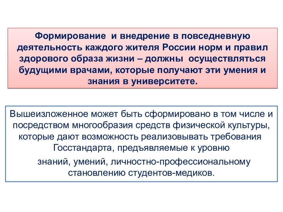 Роль физической культуры в профессии врача презентация