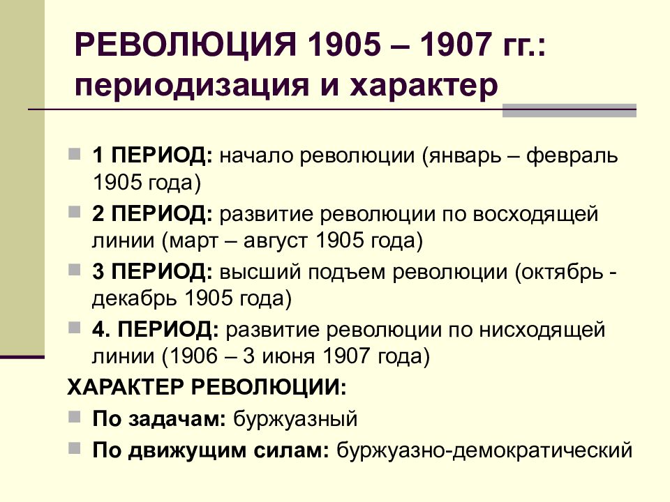 План по первой российской революции