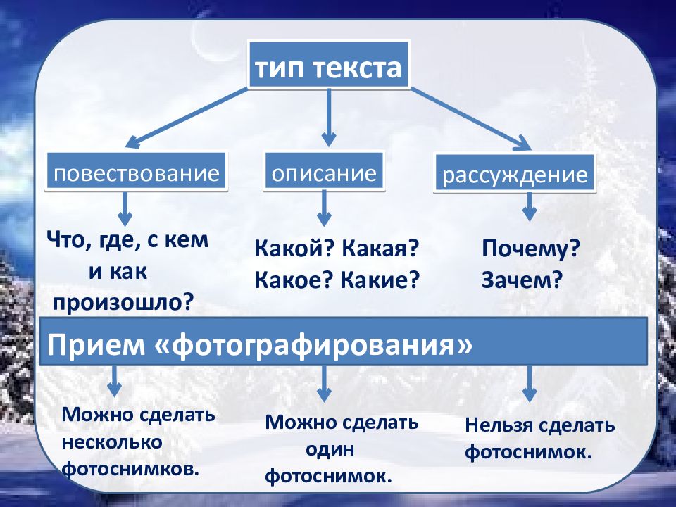 Типы текстов схема