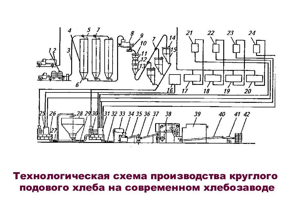 Технологическая схема производства хлеба