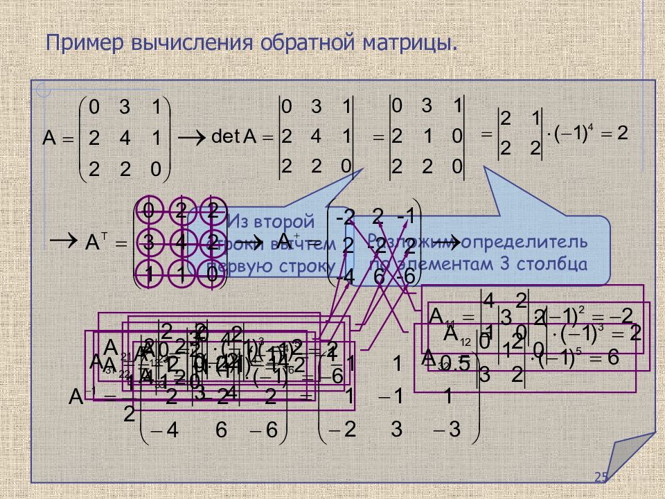 Матрицы и определители презентация