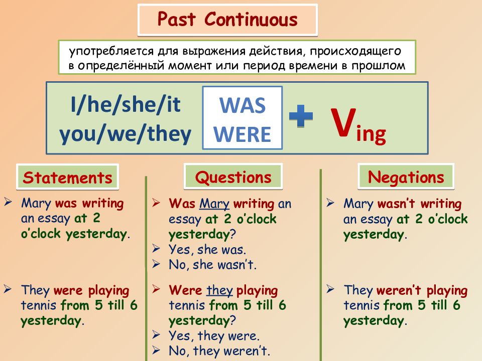 Past continuous презентация 5 класс