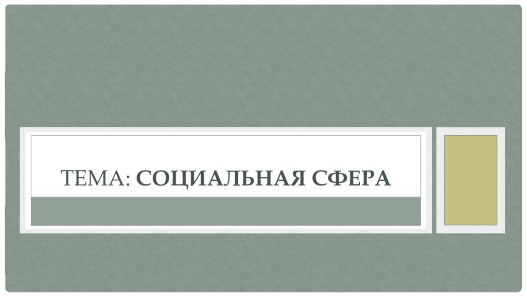 Тема: Социальная сфера